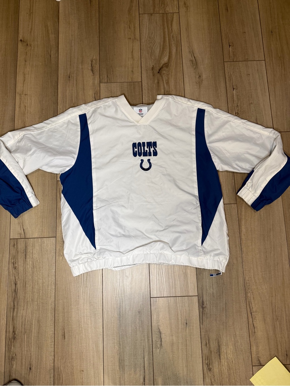 Indianapolis Colts NFL Windbreaker XL Pullover Jacket White Blue Football